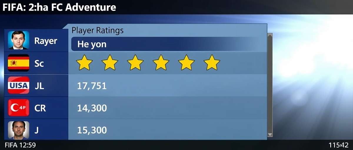 Player Ratings Player ratings showing high satisfaction for FIFA 12: Odisha FC Adventure